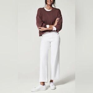 Spanx stretch twill cropped wide leg